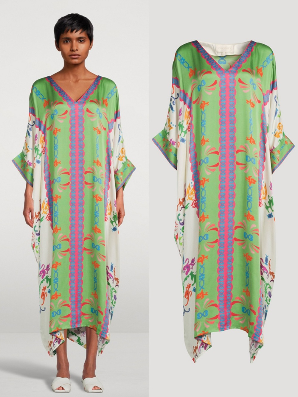 Carolina K Xim Long Kaftan in Lotus Print